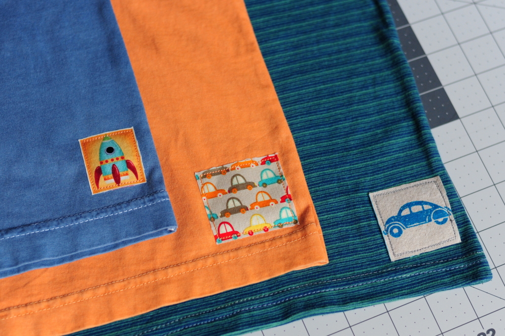 "Patch" fabrics from left to right: Space by Makower UK, Boy Crazy by Riley Blake, Cars by Echino Etsuko Furuya