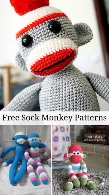 Download Free Sock Monkey Patterns - Peek-a-Boo Pages