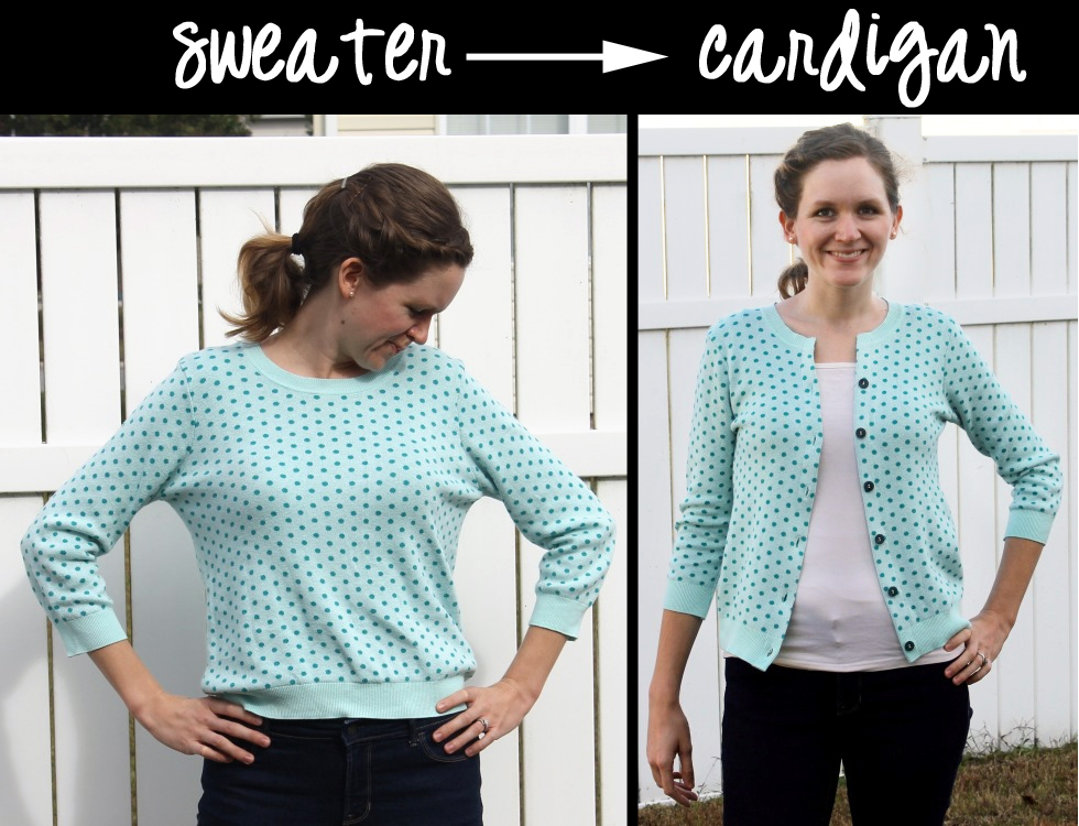 Bulk how to make a sweater into a cardigan