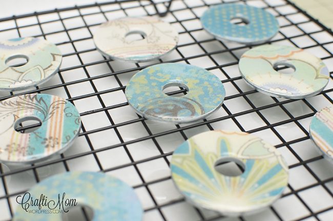 Pattern weights made out of washers covered in batting and fabric
