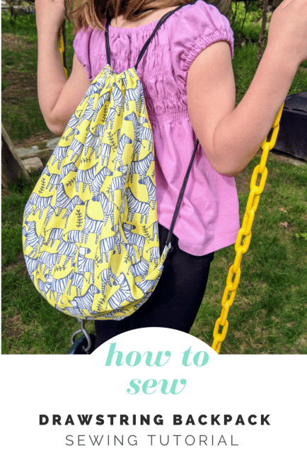 EDITED SIZE in comment* DIY drawstring bag with double handle